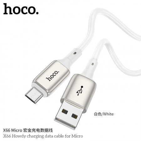 X66 Howdy Charging Data Cable Micro White 